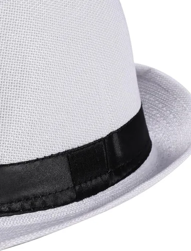 Vista 4 de BABEYOND - Sombrero de Panamá de fieltro de los años 20, gorra, para hombres, accesorios estilo Gatsby