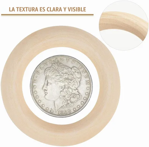 Vista 3 de AUGSUN 15 anillos de madera sin terminar de 2.165 in para manualidades
