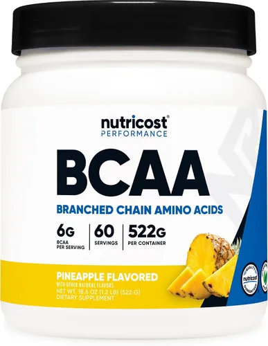 Vista 24 de Polvo Nutricost BCAA (Uva, 120 porciones) - Sin gluten, sin OMG, vegetariano, proporción óptima 2:1:1 Sin gluten, vegetariano