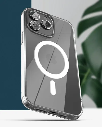 Vista 7 de ENCASED Funda magnética para iPhone 14 Pro, compatible con MagSafe, con protector de pantalla (transparente cristalino)