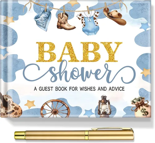 Vista 22 de Fuyoooo 27 piezas de libro de invitados para baby shower de safari en la jungla con tarjeta de lugar floral y sello de inicio de sesión para baby