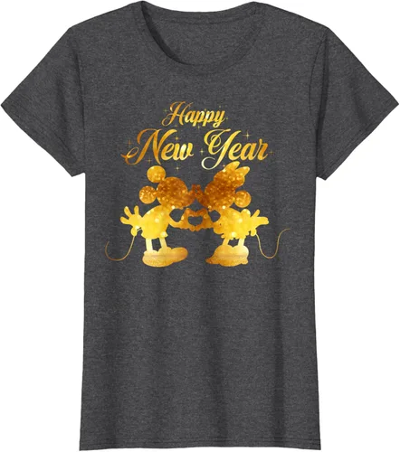 Vista 3 de Disney Camiseta de Año Nuevo Mickey & Minnie Happy New Year Silhouette, Negro