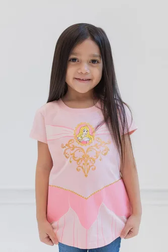 Vista 3 de Disney Paquete de 4 camisetas de princesa para niñas pequeñas y grandes (2T - 14-16)