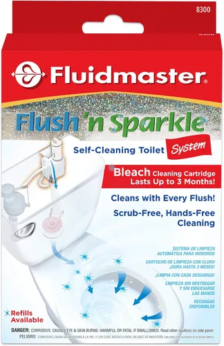 Vista 7 de Fluidmaster 8302P8 Flush 'n' Sparkle - Recambios de cartuchos de reemplazo de blanqueador para sistema automático de limpieza de inodoro, 2 paquetes