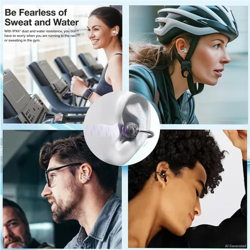Vista 2 de THIАKA SORA Auriculares con clip de oreja abierta 0.16 oz ENC Bluetooth 5.4 Trabajo y Deportes Negro