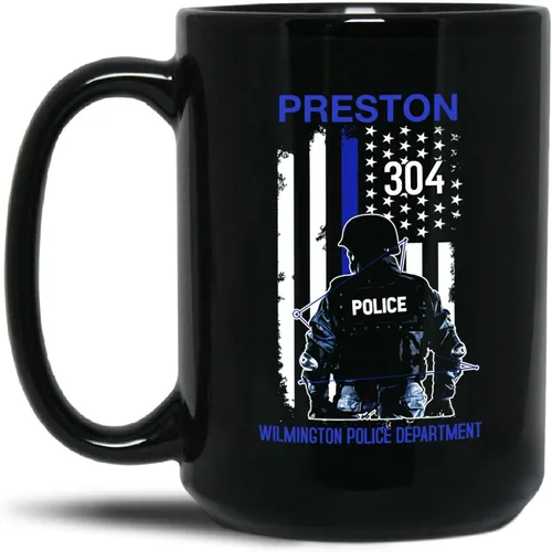 Vista 10 de Taza de café con texto en inglés "Best Hero Dad Out There", taza de té de felicitación personalizada para policía, regalo de policía de un compañero