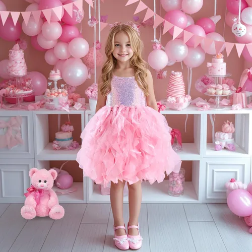 Vista 2 de Suppromo Vestido de Tutú para Niñas con Lentejuelas Brillantes de Tul, Princesa para Cumpleaños, Fiesta, Graduación, Vestido de Baile para Niñas