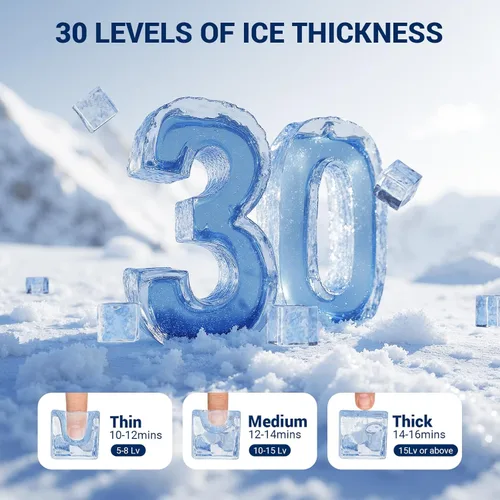 Vista 7 de Máquina de hielo comercial de 680 libras/24 horas con contenedor de almacenamiento de 560 libras, 156 cubitos de hielo listos en 5-15 minutos
