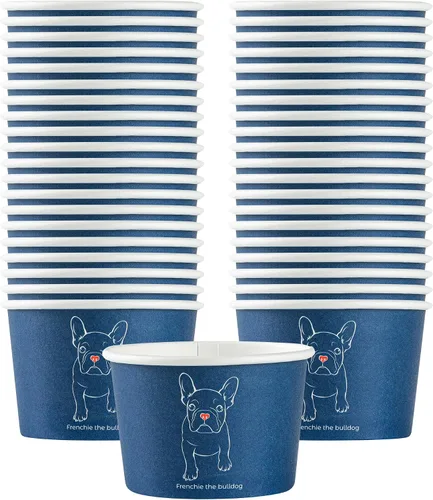 Vista 71 de Restaurantware Coppetta - Vasos de postre de 3 onzas, 50 tazas desechables para helado, tapas se venden por separado, cuencos de papel a cuadros
