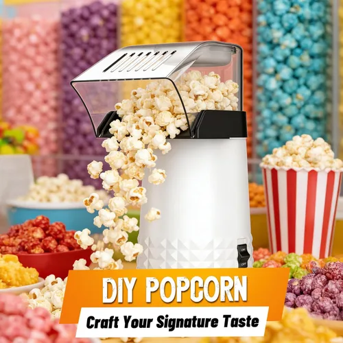 Vista 6 de 1200W Hot Air Popcorn Popper ETL Certified – Oil-Free Healthy Popcorn Maker Machine with 4.5 Quart Large Capacity, 2-Minute Fast Electric Popcorn