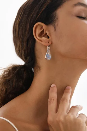 Vista 89 de Forget-Me-Not and Queen Anne's Lace Pressed Wildflower Earrings Pressed Flower Earrings Handmade Drop and Dangle Earrings Gift for Woman
