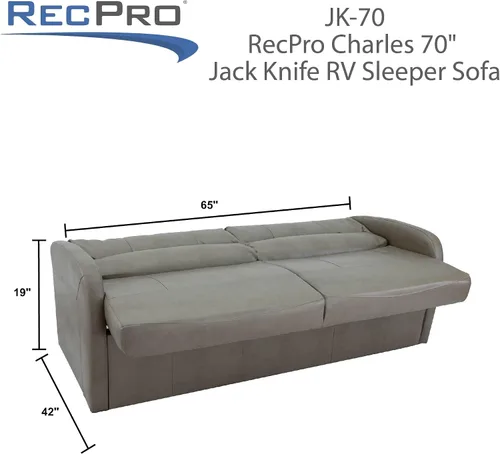 Vista 7 de RecPro Sofá con cuchillo RV de 70 pulgadas con brazos - Fossil