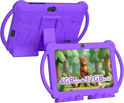 Vista 8 de HOTTABLET Tableta para niños de 7 pulgadas, Android 12, 4 GB de RAM, 32 GB de ROM, expansión de 512 GB, con control parental, WiFi, Bluetooth