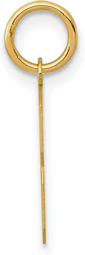 Vista 2 de Colgante pequeño de oro amarillo de 14 k con número 3 pulido, 0.709in x 0.276in