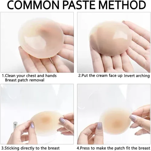 Vista 4 de SOON GO Funda de pezón fundas de pezón para mujer reutilizables reutilizables sin rastros parches invisibles de silicona para pezones se adapta a