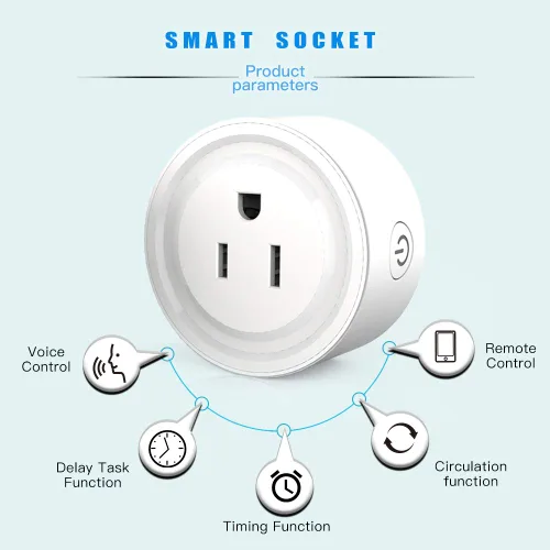 Vista 8 de Enchufe inteligente, enchufe de salida Wi-Fi compatible con Alexa y Google Home, aplicación automática, función de temporizador, función de medición
