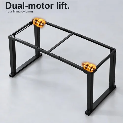Vista 7 de 63" Dual-Motor Electric Height Adjustable Workbench Negro