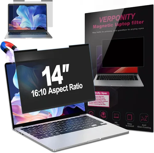 Vista 10 de Paquete de 2 pantallas magnéticas de privacidad de 24 pulgadas para monitor de computadora 16:9, protector de pantalla antirreflejos, pantalla