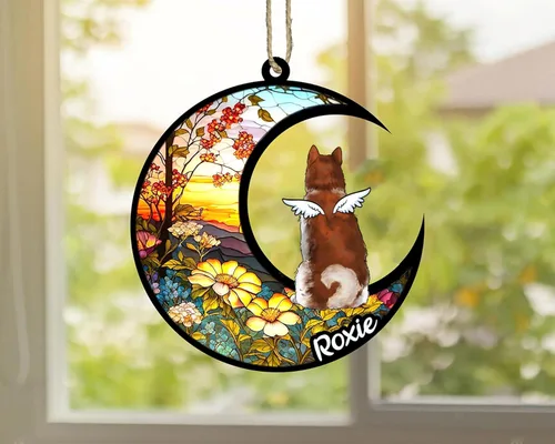 Vista 251 de LOVELYPOD Adorno de Navidad personalizado para perro Basset Hound (marrón) Basset Hound (marrón) adorno para atrapasoles de perro, razas de perros