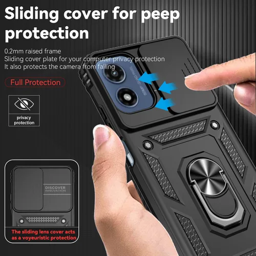Vista 7 de Funda para Moto G 5G 2024, con protectores de pantalla y cubierta para cámara, [grado militar] Cubierta probada contra caídas de 16 pies con soporte