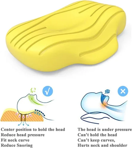 Vista 2 de Tektrum Almohada ergonómica de espuma viscoelástica cervical, almohada de contorno para dolor de cuello y hombros, almohada ortopédica para dormir