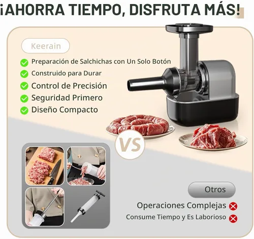 Vista 8 de Máquina eléctrica de embutición de salchichas con 3 tubos de relleno y 1 Gris