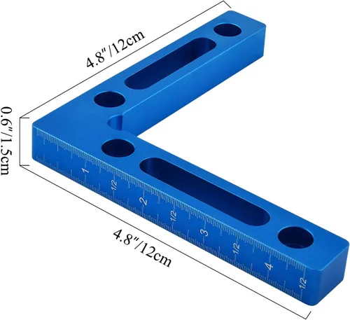 Vista 3 de Mocoum Aleación de aluminio de 90 grados cuadrados de posicionamiento de 4.7 x 4.7 pulgadas (4.7 x 4.7 in), abrazaderas de ángulo recto, herramienta
