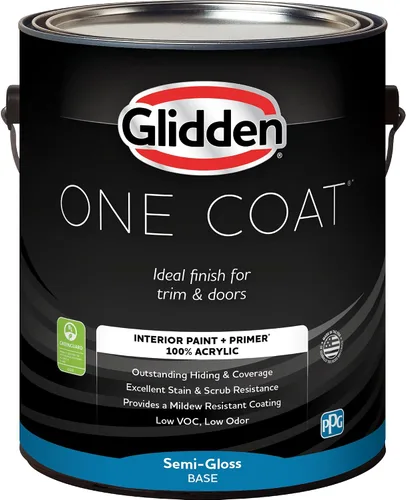 Vista 76 de Glidden Pintura Interior + Imprimación: Gris/Plata Antigua, Una Capa, Satinado, 1 Galón