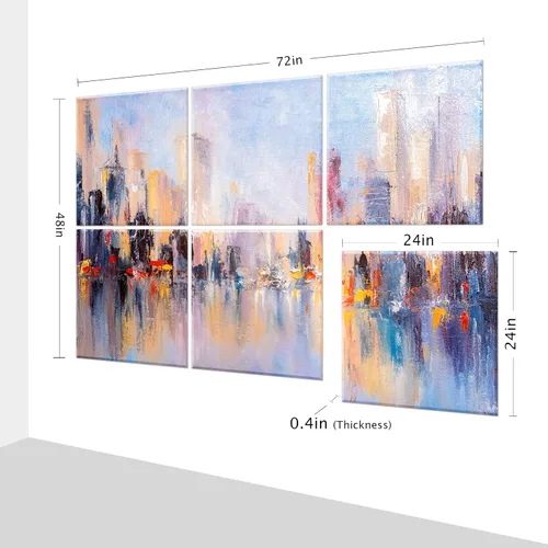 Vista 3 de Paquete de 6 paneles de pared acústicos artísticos decorativos, mejor tratamiento acústico que la espuma, paneles de pared de alta calidad