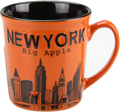 Vista 3 de Tazas de cerámica jumbo New York Big Apple City Skyline - 12oz (azul)