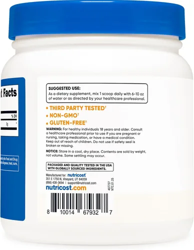 Vista 4 de Nutricost L-citrulina pura (base) en polvo (21.16 oz)