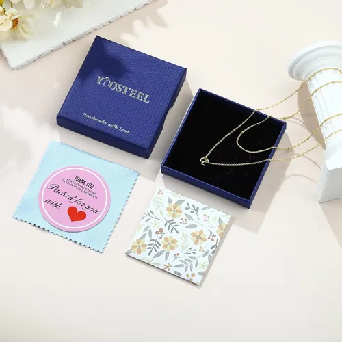 Vista 6 de Yoosteel Collares con inicial en capas para mujer, a la moda, chapados en oro de 14 quilates, collar con dije de letra A-Z, collar con inicial