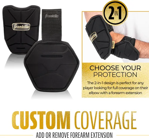 Vista 2 de Franklin Sports Guantes de Codo para Béisbol - Serie PRT para Adultos y Jóvenes + Protector de Codo para Béisbol y Sóftbol para Batear