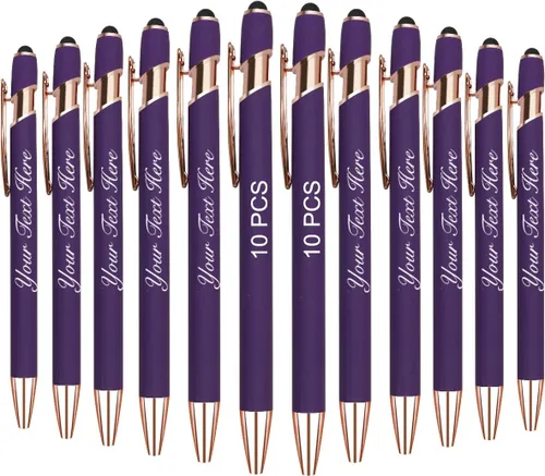 Vista 18 de 10 bolígrafos personalizados con nombre y texto para mujeres y hombres, bolígrafos personalizados con grabado gratis, regalos para negocios