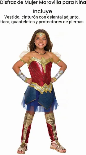 Vista 3 de Rubie's Costume Disfraz de la Liga de la Justicia Premium Mujer Maravilla para niñas, L, Multicolor