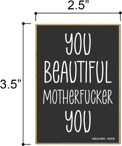 Vista 2 de Honey Dew Gifts, You Beautiful Motherfucker You, 2.5 x 3.5 pulgadas, fabricado en Estados Unidos, decoraciones de taquilla, imanes de refrigerador