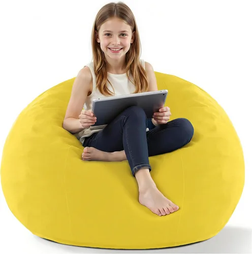 Vista 22 de HABUTWAY Silla de Puf de 2 Pies, Puf de 2' de Sillones Pequeños con Relleno, Silla de Puf en Forma de Lágrima de Terciopelo Ultra Suave con Funda