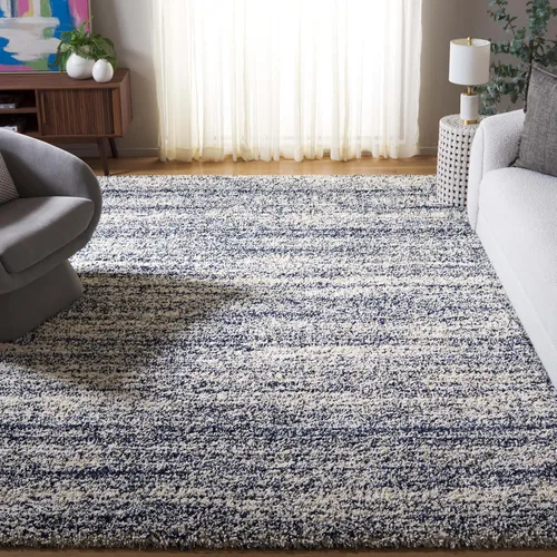 Vista 31 de SAFAVIEH Hudson Shag Collection - Alfombra decorativa de 2 x 3 pies, color marfil y azul marino, no desprende pelusa y de fácil cuidado, 2 pulgadas