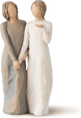 Vista 8 de Estatuilla Willow Tree de hermano y hermana (cabello y piel más oscura) Cast from a Susan Lordi Original Carving, Celebrates Close Bonds