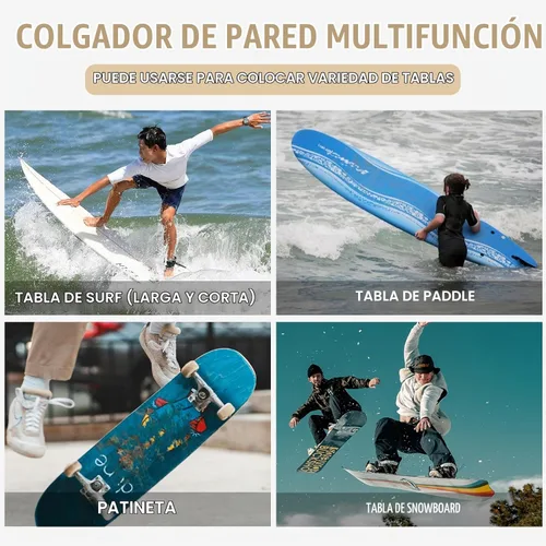 Vista 5 de Tablas de surf de madera para montaje en pared para tabla de surf