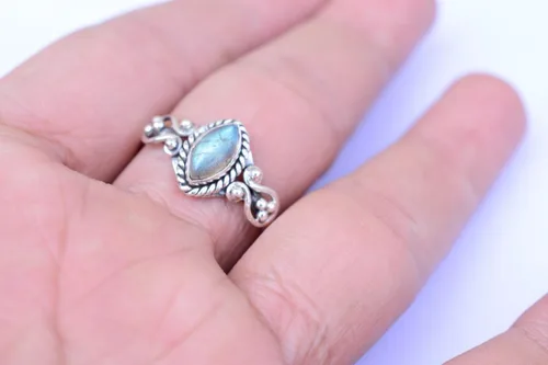 Vista 7 de Ring, 925 Sterling Silver Statement Ring For Women, Handmade Ring Gemstone Promise Ring for Birthday Christmas Gift For Her Ring Size US