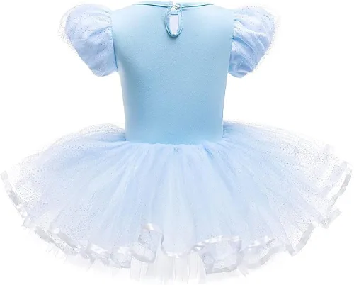 Vista 2 de IBTOM CASTLE Disfraz de princesa de lunares para niña pequeña, tutú de baile, leotardo de gimnasia