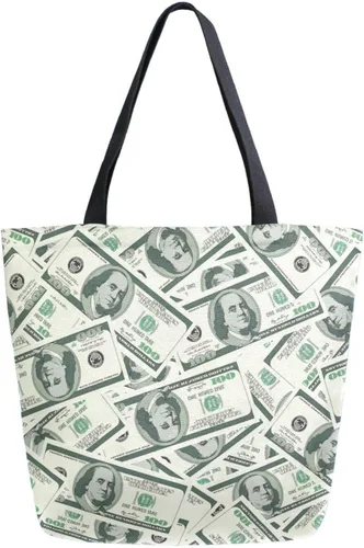 Vista 9 de ALAZA - Linda bolsa de lona grande con diseño de bulldog pug negro francés, reutilizable, para compras, con asas, resistente, lavable Multi 13