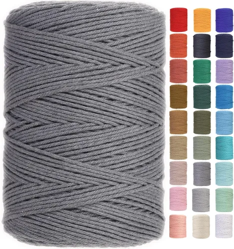 Vista 8 de Cuerda de macramé de 2 mm x 349 metros de cuerda de algodón natural para macramé, cuerda de macramé de color, cuerda de algodón suave, suministros