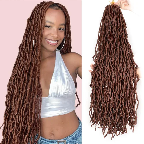 Vista 24 de Extensiones de pelo sintético, estilo diosa, rizado, ondulado, trenzas, pre-rizado, suave, para mujeres