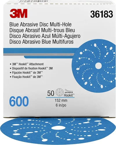 Vista 16 de 3M 3M-36142 Hookit disco abrasivo azul multi-agujero, 3" 80 Grado
