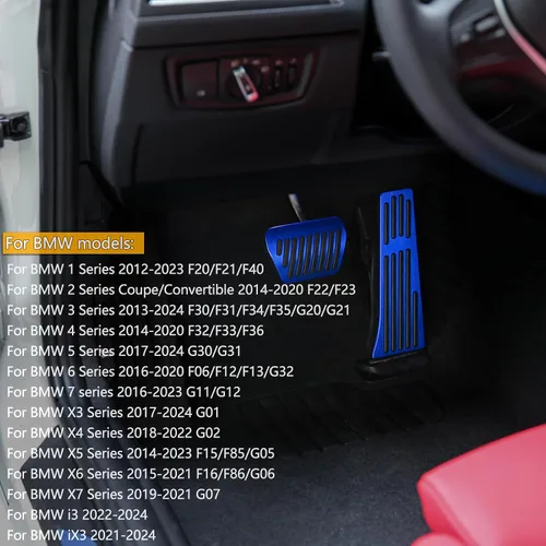 Vista 2 de Thenice para BMW 3 4 5 7 Series X3 X4 X5 X6 X7 Pedales Cubiertas Azul