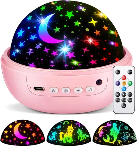 Vista 8 de COOLNIGHT Decoración de habitación para niños, 93 iluminación+3 películas, decoración de habitación infantil, control remoto+regulable+luz nocturna