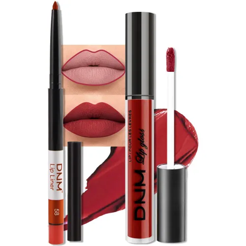 Vista 10 de evpct Juego de 2 lápices delineador de labios y lápiz labial líquido mate de 24 horas, color ciruela púrpura, maquillaje para mujer, lápiz labial