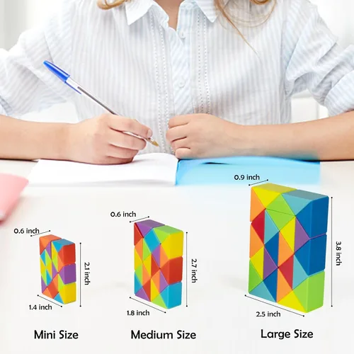 Vista 2 de Cubo de serpiente mediano, paquete de 4 juguetes sensoriales para aliviar el estrés, suministros a granel, bolsas de regalo, juguetes para ansiedad